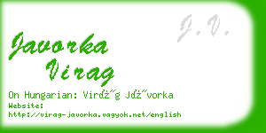 javorka virag business card